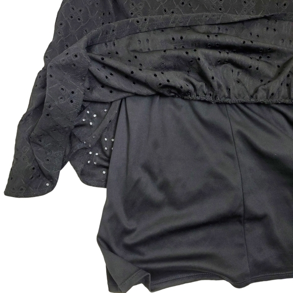 Brit & Bri Black Eyelet Lined Mini Sweetheart Dress  Size Medium - Picture 8 of 10